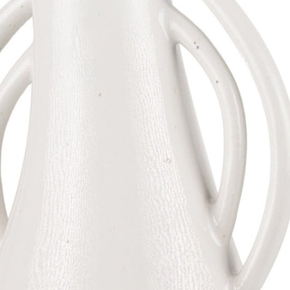 14" Off White Speckle Ceramic Amphora Table Vase HomeRoots