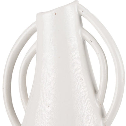 14" Off White Speckle Ceramic Amphora Table Vase HomeRoots