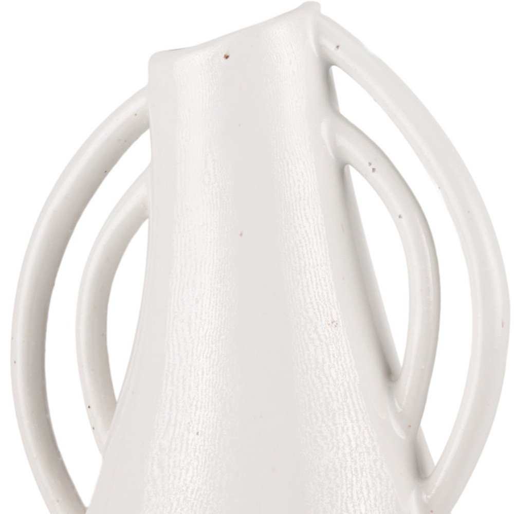 14" Off White Speckle Ceramic Amphora Table Vase HomeRoots