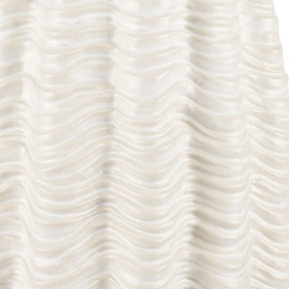 24" Cream Cylinder Ceramic Sculptural Waves Table Vase HomeRoots