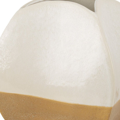 10" Beige And Cream Color Block Ceramic Table Vase HomeRoots
