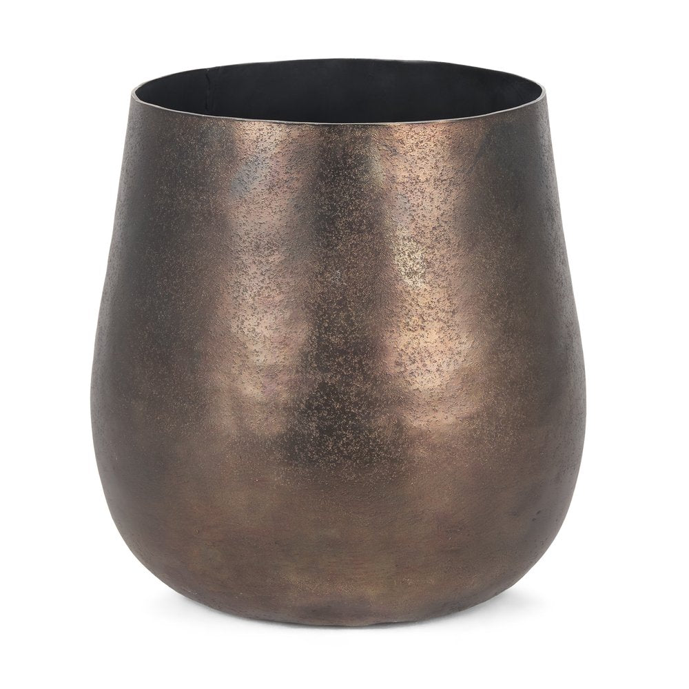 9" Antiqued Brass Aluminum Table Vase HomeRoots