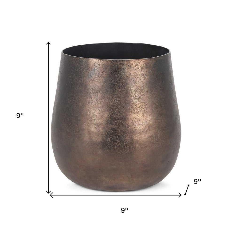 9" Antiqued Brass Aluminum Table Vase — view 9