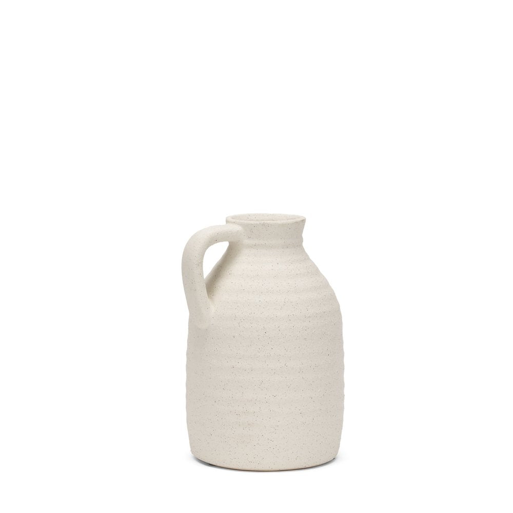 9" Off White Ceramic Jug Table Vase — view 3
