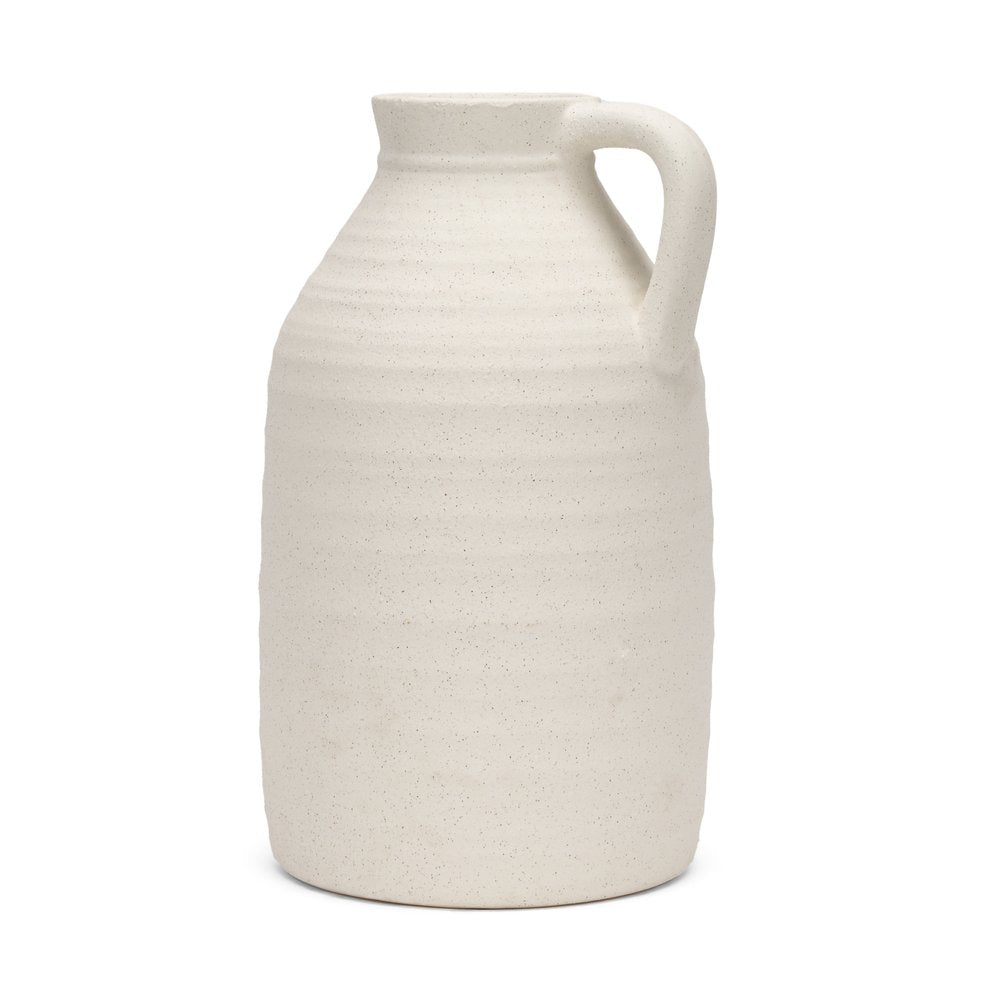 15" Off White Ceramic Jug Table Vase — view 1