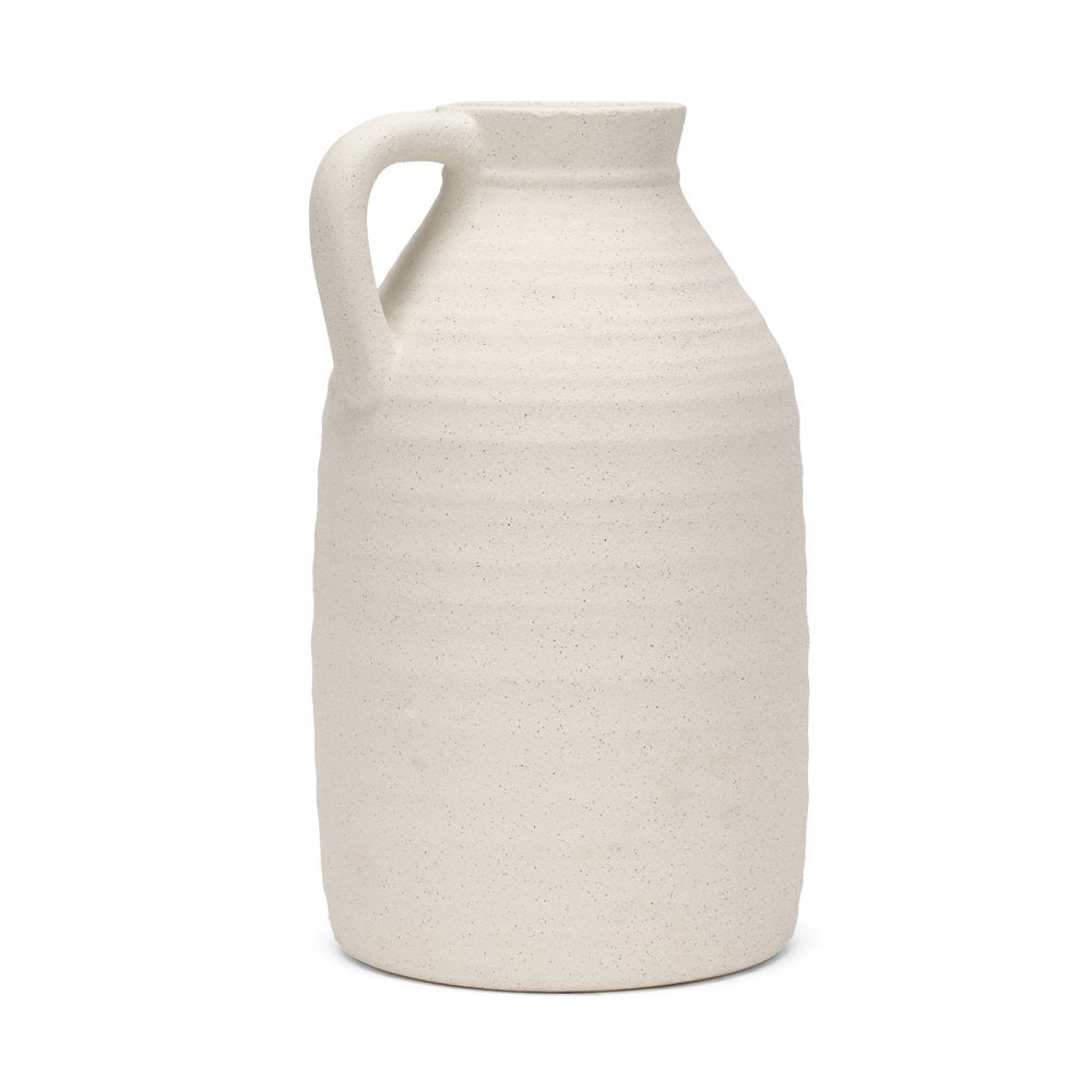 15" Off White Ceramic Jug Table Vase — view 2