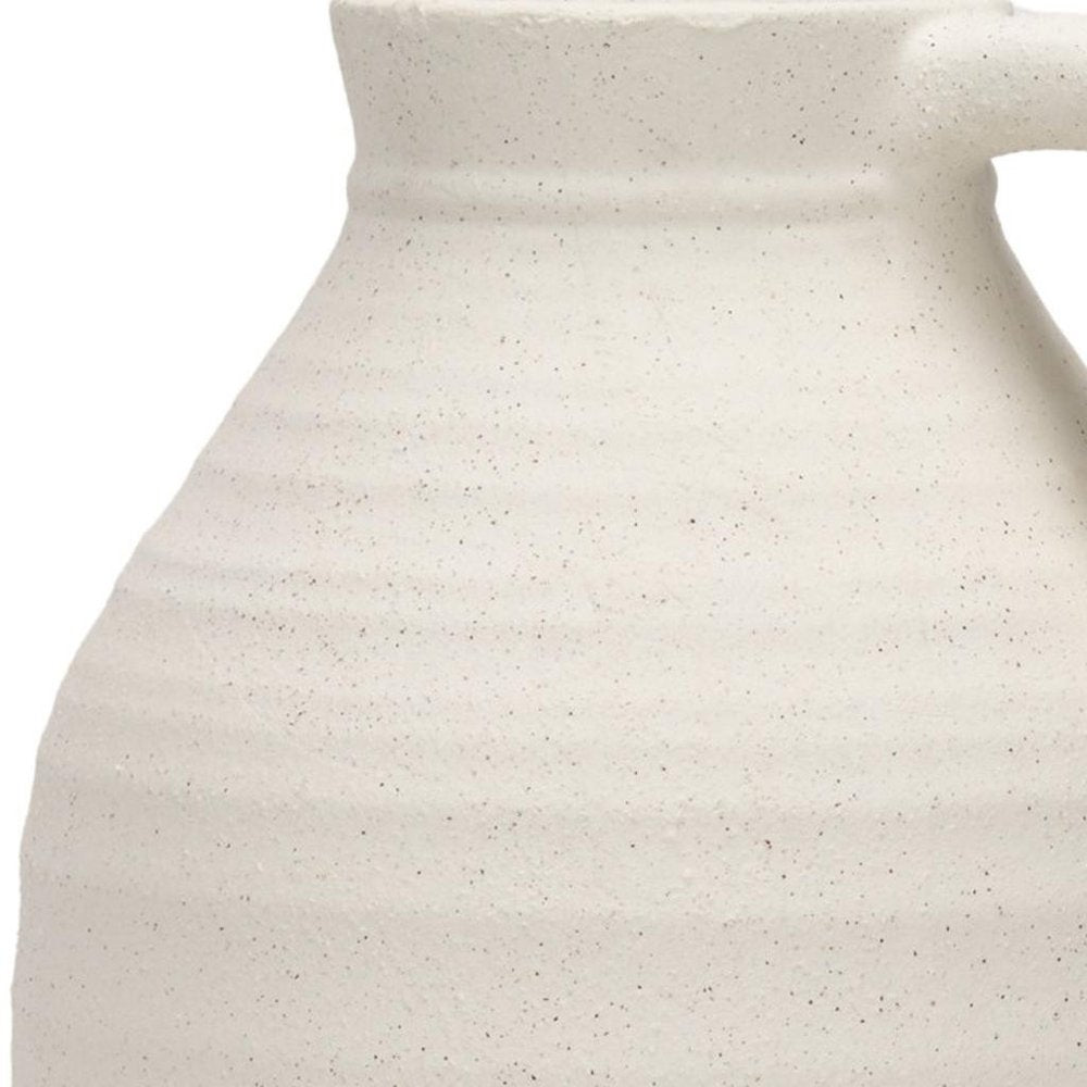 15" Off White Ceramic Jug Table Vase HomeRoots