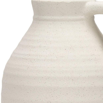 15" Off White Ceramic Jug Table Vase HomeRoots