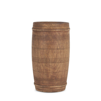 9" Brown Solid Wood Cylinder Table Vase HomeRoots