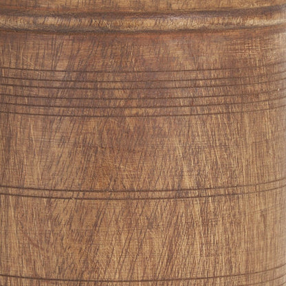 9" Brown Solid Wood Cylinder Table Vase HomeRoots