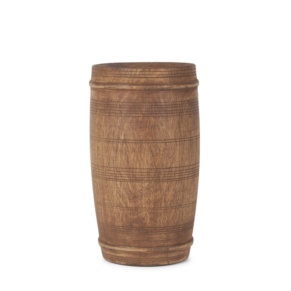 9" Brown Solid Wood Cylinder Table Vase HomeRoots