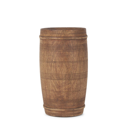 9" Brown Solid Wood Cylinder Table Vase HomeRoots