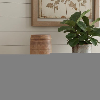 9" Brown Solid Wood Cylinder Table Vase