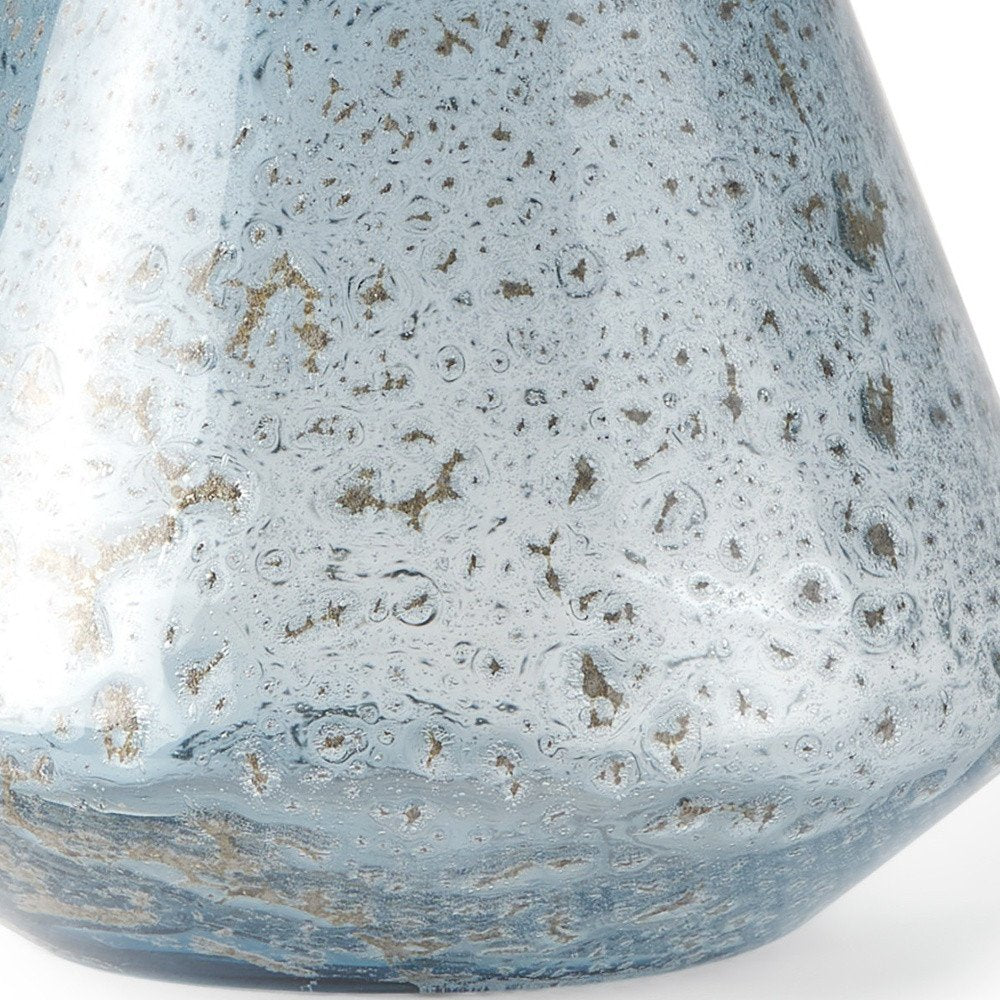 7" Blue Seeded Glass Round Table Vase — view 2