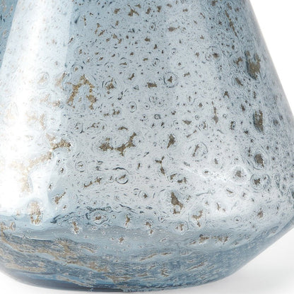 7" Blue Seeded Glass Round Table Vase HomeRoots