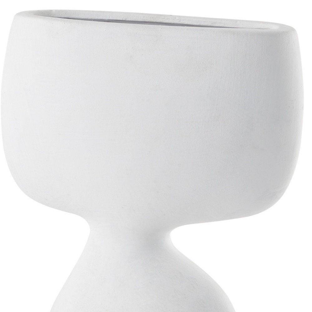 12" White Ceramic Sculptural Table Vase — view 3