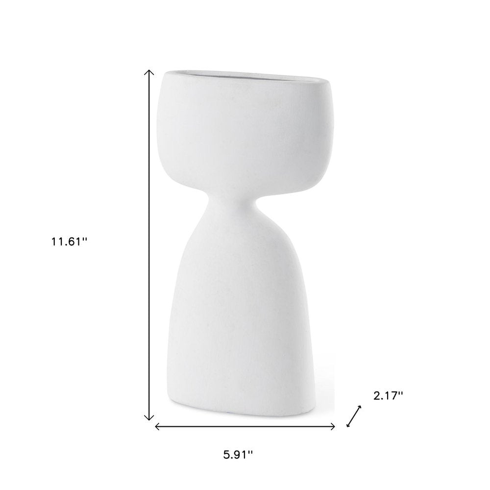 12" White Ceramic Sculptural Table Vase — view 5