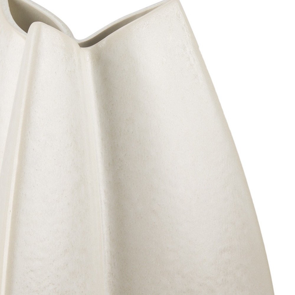16" Off White And Tan Color Block Ceramic Table Vase HomeRoots