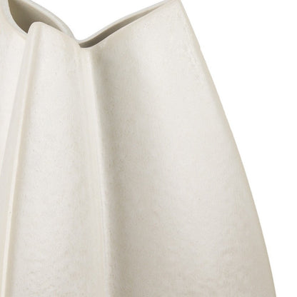 16" Off White And Tan Color Block Ceramic Table Vase HomeRoots
