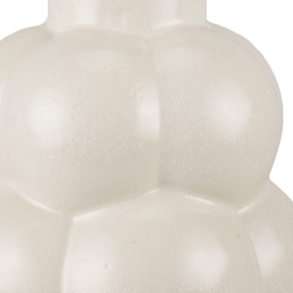 14" Cream Ceramic Modern Abstract Bubbles Table Vase HomeRoots