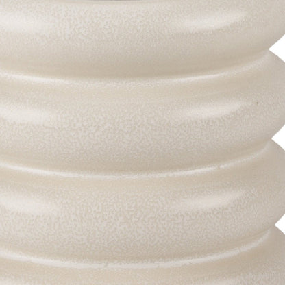 7" Cream Ceramic Stacking Rings Cylinder Table Vase HomeRoots