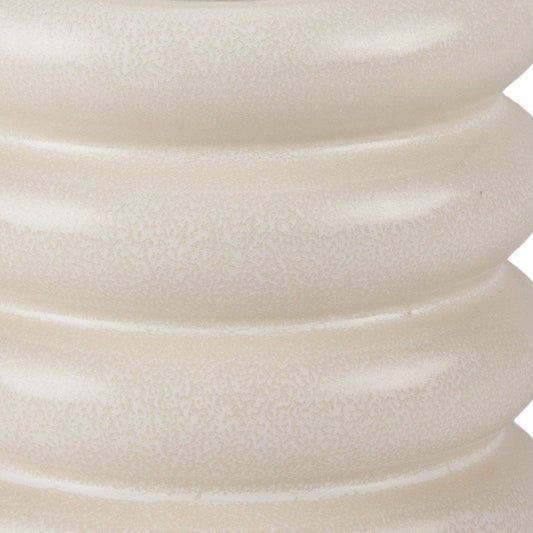 7" Cream Ceramic Stacking Rings Cylinder Table Vase HomeRoots
