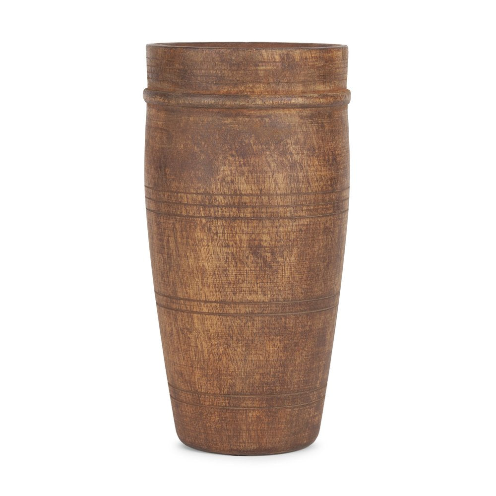 11" Brown Reclaimed Wood Cylinder Table Vase HomeRoots