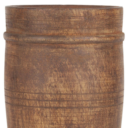 11" Brown Reclaimed Wood Cylinder Table Vase HomeRoots