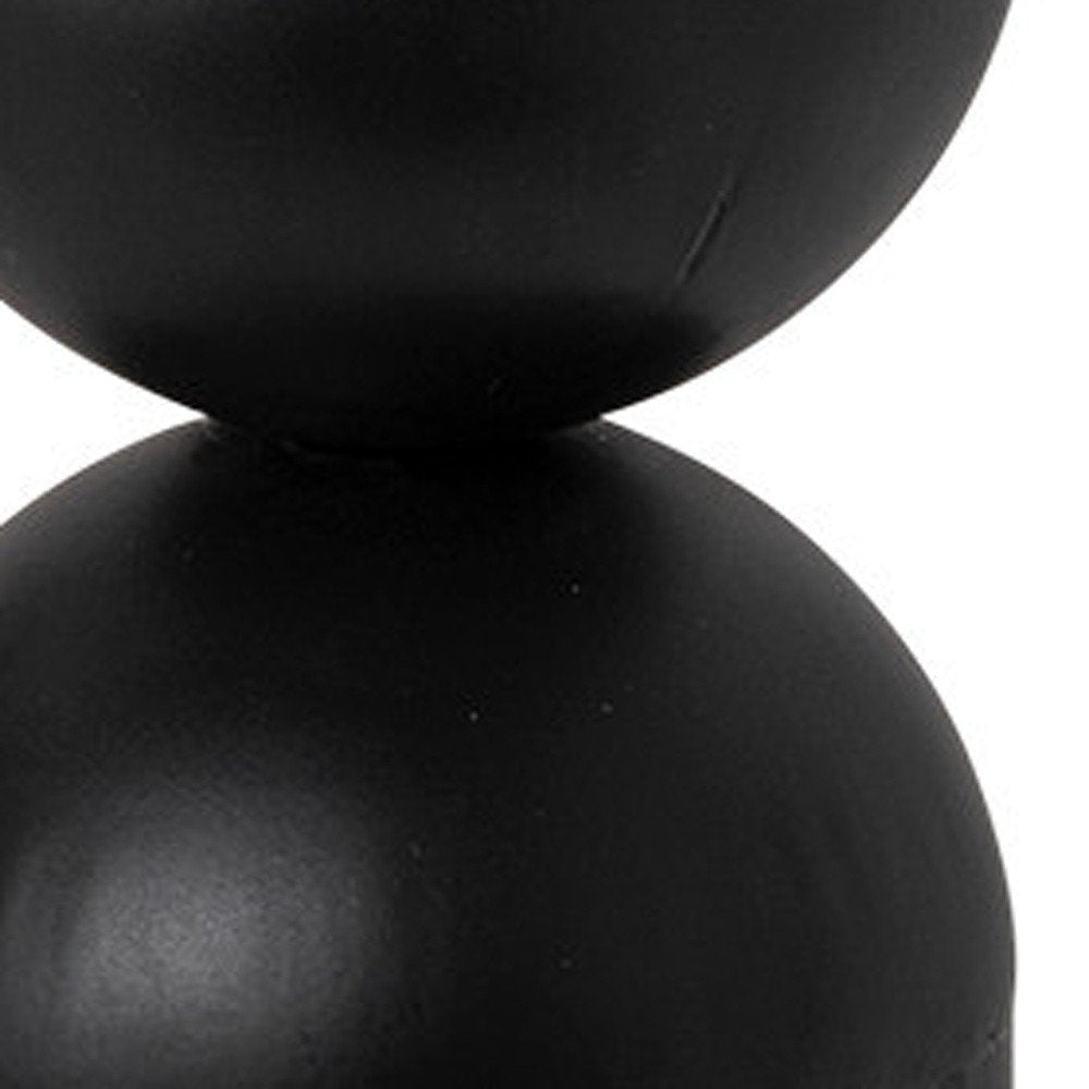 9" Black Metal Tabletop Pillar Candle Holder HomeRoots