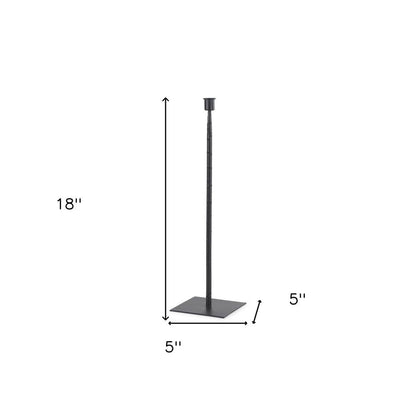 18" Black Metal Tabletop Taper Candlestick HomeRoots