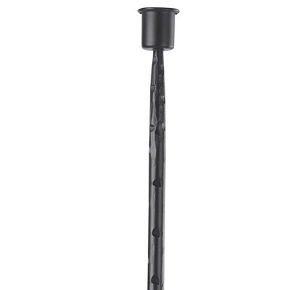 30" Black Abstract Metal Tabletop Taper Candlestick