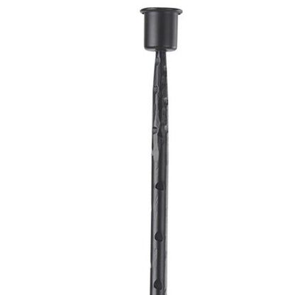 30" Black Abstract Metal Tabletop Taper Candlestick