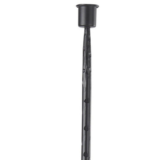 30" Black Abstract Metal Tabletop Taper Candlestick