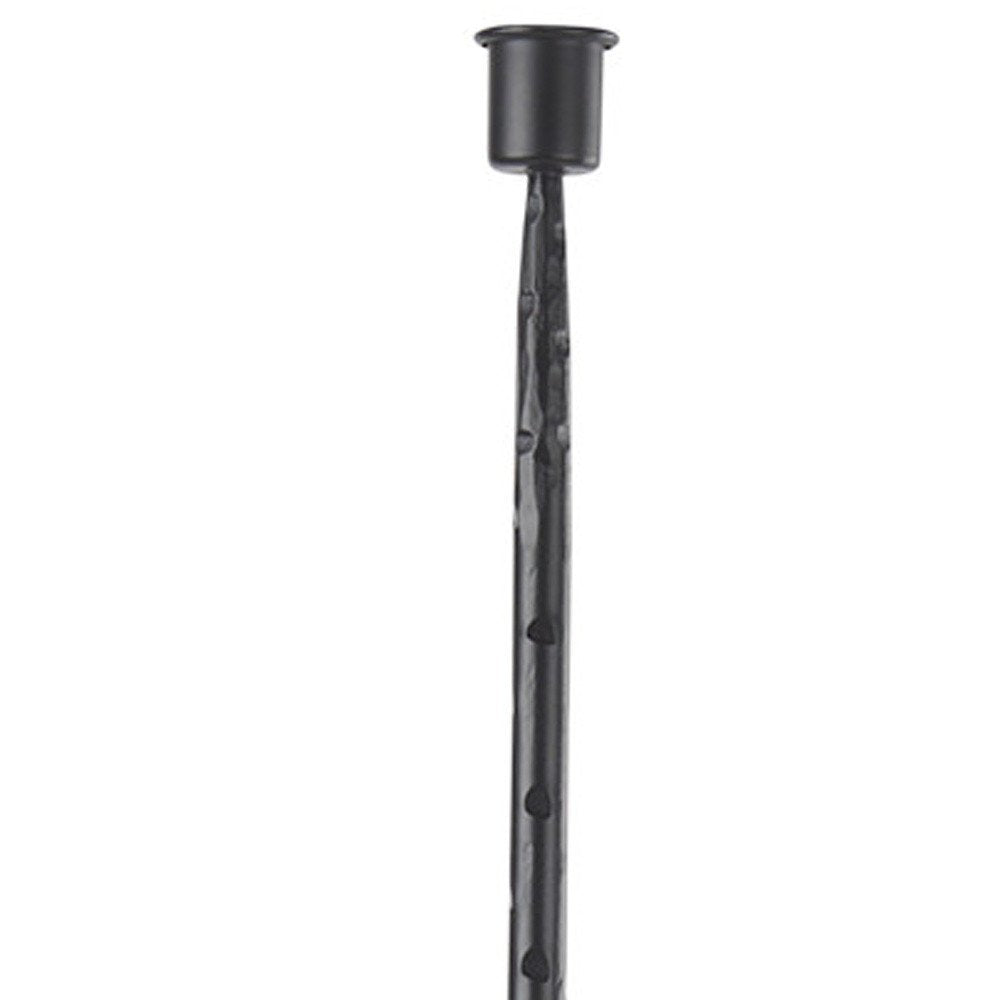 30" Black Abstract Metal Tabletop Taper Candlestick HomeRoots