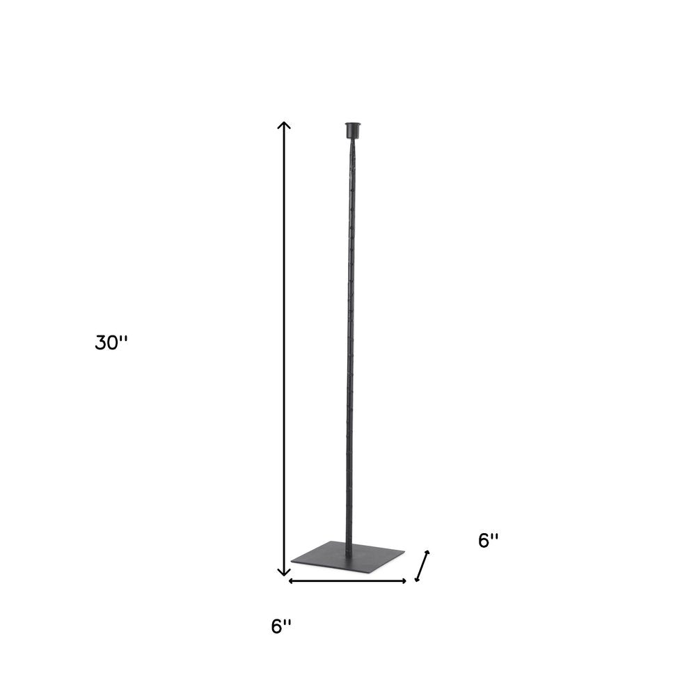 30" Black Abstract Metal Tabletop Taper Candlestick HomeRoots