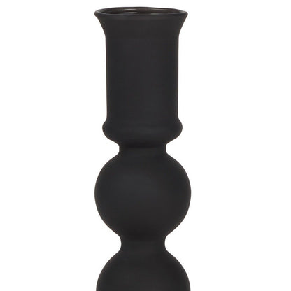 8" Black Glass Tabletop Taper Candlestick HomeRoots