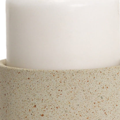 9" Beige Metal Tabletop Pillar Candle Holder HomeRoots