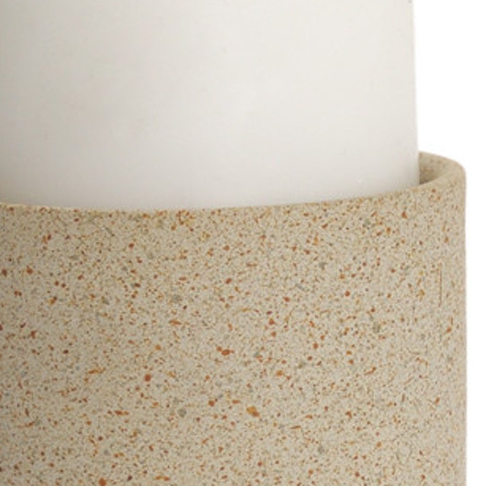 11" Beige Metal Tabletop Pillar Candle Holder HomeRoots