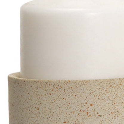 13" Beige Metal Abstract Tabletop Candle Holder HomeRoots