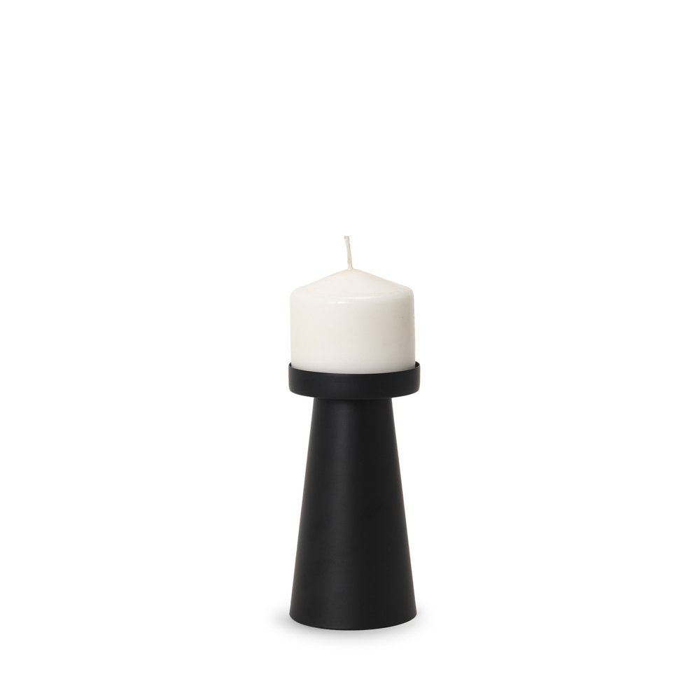6" Black Metal Tabletop Pillar Candle Holder — view 3