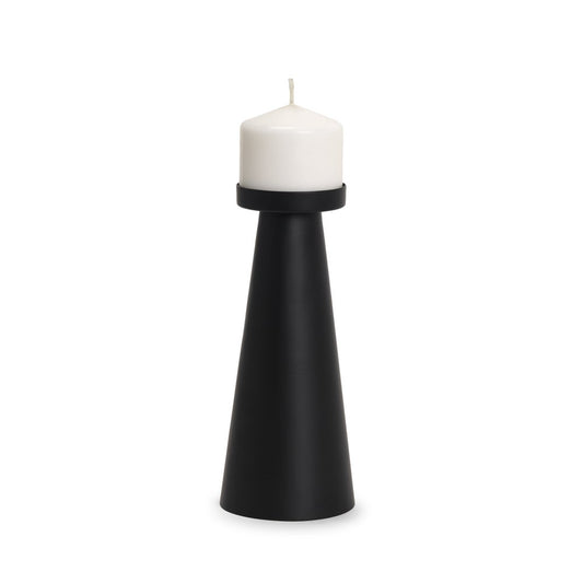 10" Black Metal Tabletop Pillar Candle Holder HomeRoots