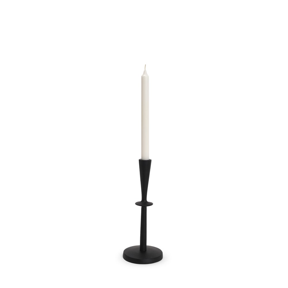 11" Black Metal Tabletop Taper Candlestick HomeRoots