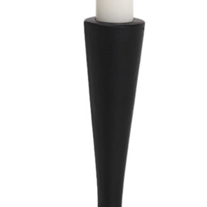 11" Black Metal Tabletop Taper Candlestick HomeRoots