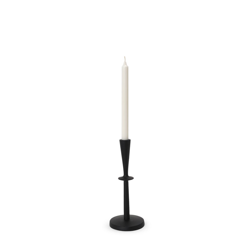 11" Black Metal Tabletop Taper Candlestick HomeRoots