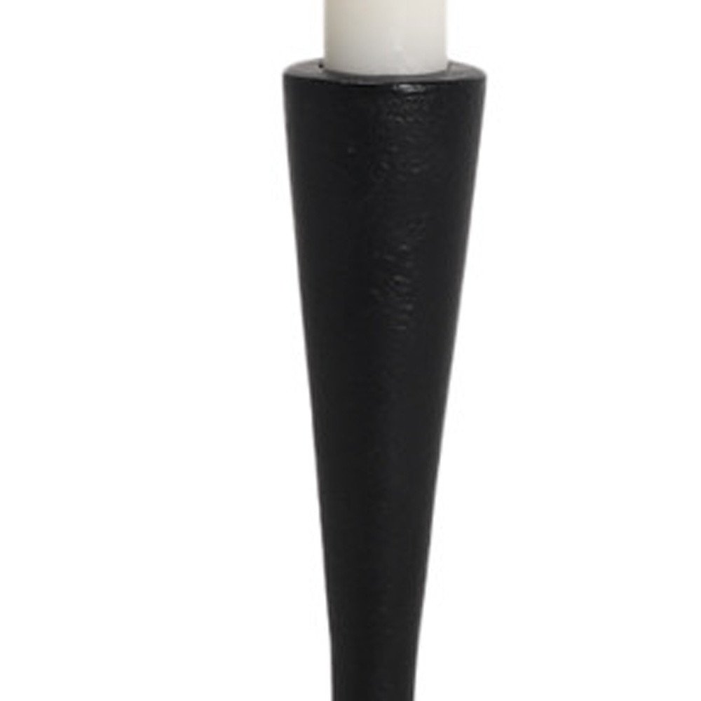 13" Black Metal Abstract Tabletop Candle Holder HomeRoots