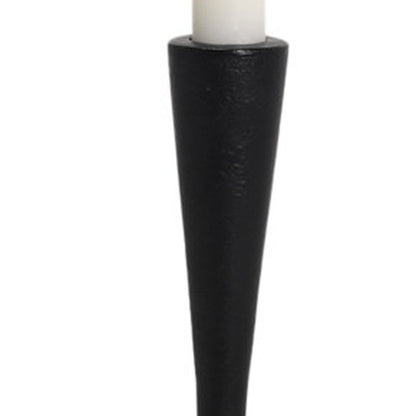 13" Black Metal Abstract Tabletop Candle Holder
