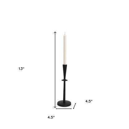 13" Black Metal Abstract Tabletop Candle Holder HomeRoots