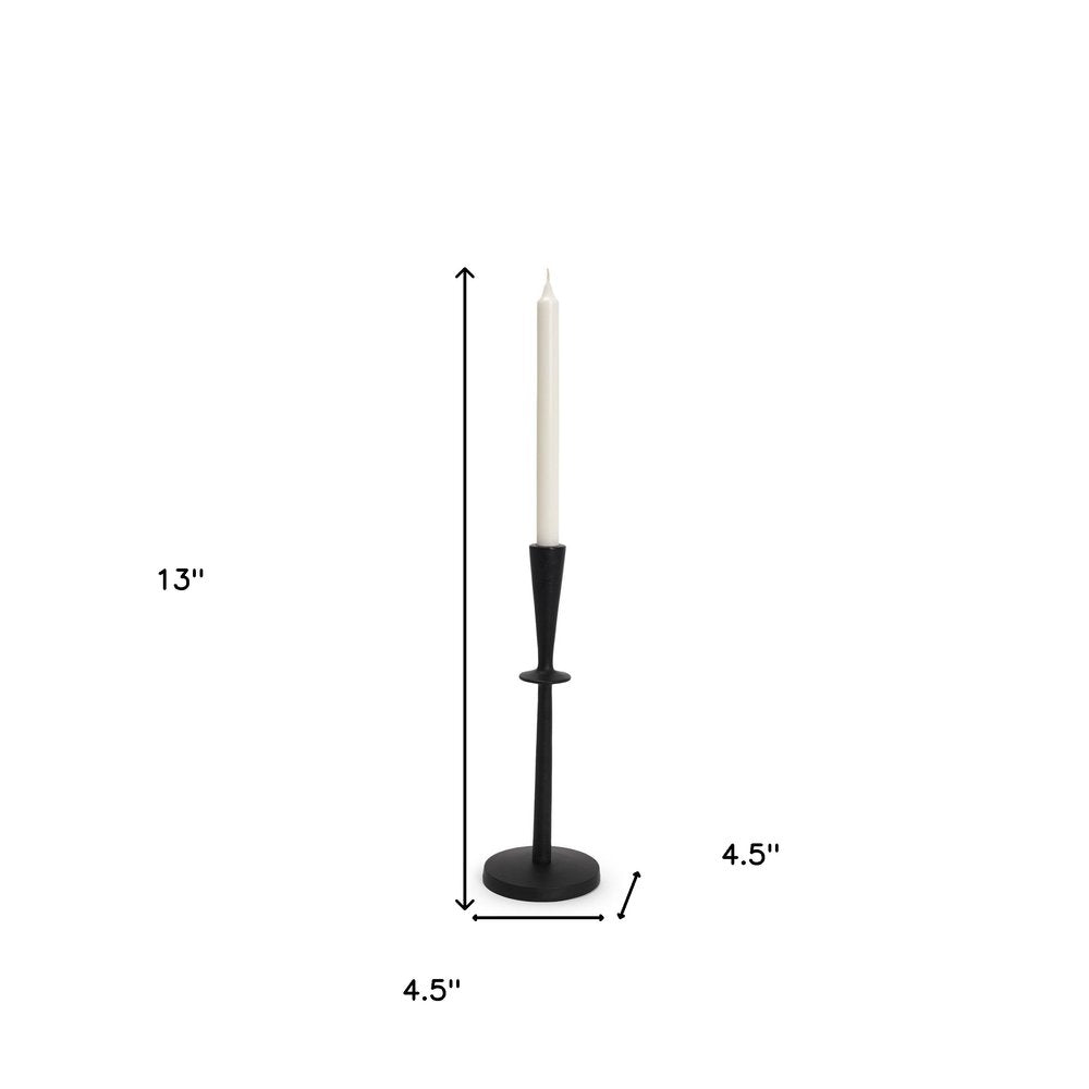 13" Black Metal Abstract Tabletop Candle Holder HomeRoots