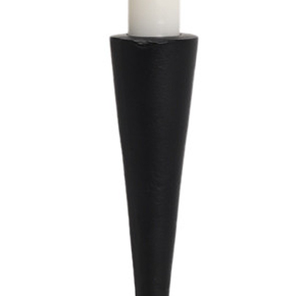 15" Black Metal Abstract Tabletop Candle Holder HomeRoots