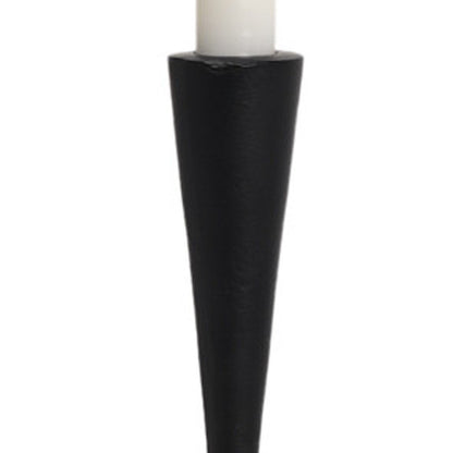 15" Black Metal Abstract Tabletop Candle Holder HomeRoots